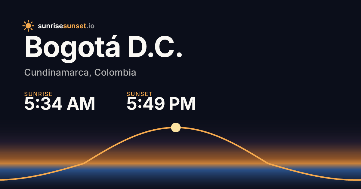 Bogotá D.C., CUN Sunrise & Sunset Times with Golden Hour