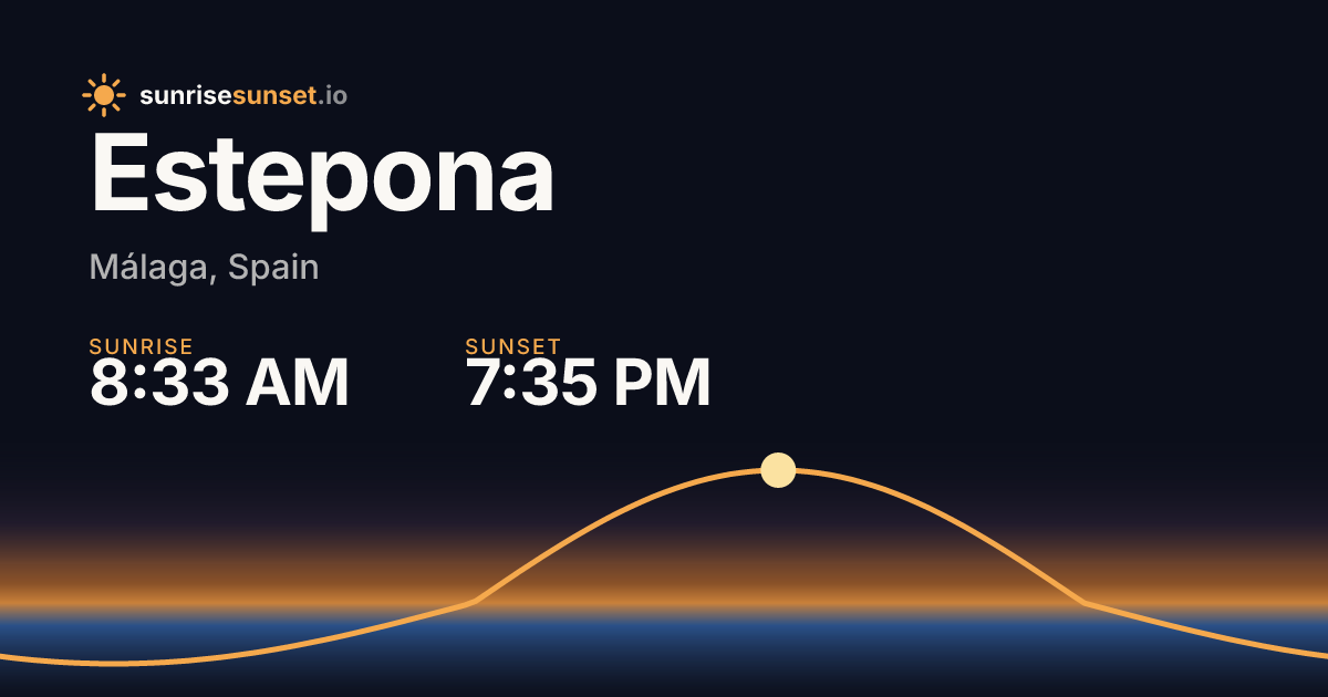 Estepona, MA Sunrise & Sunset Times with Golden Hour & Moon