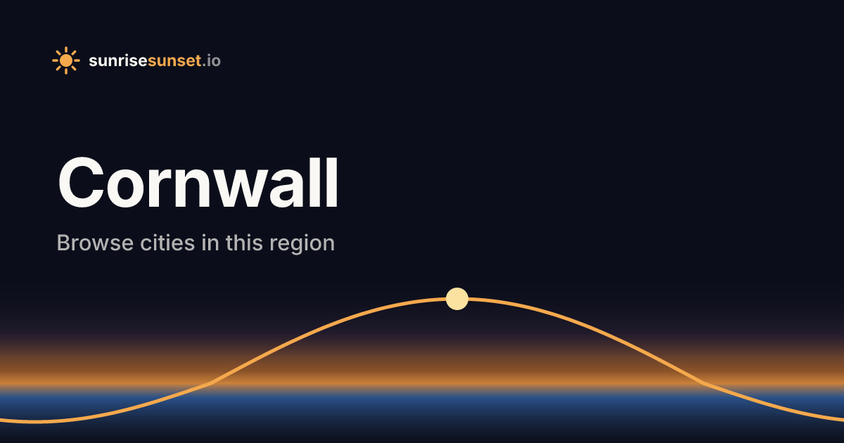 Sunrise and Sunset Times in Cornwall