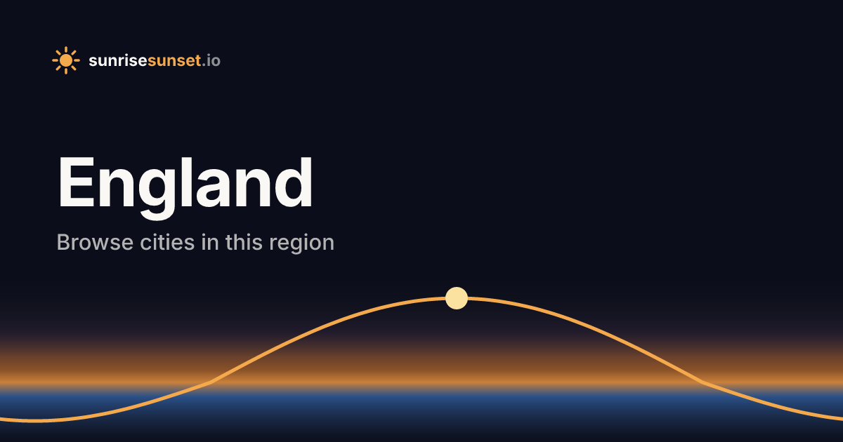 Sunrise and Sunset Times in England