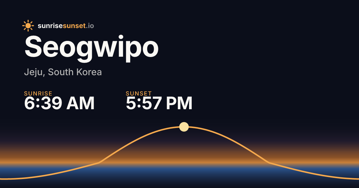 Seogwipo, South Korea Sunrise & Sunset Times