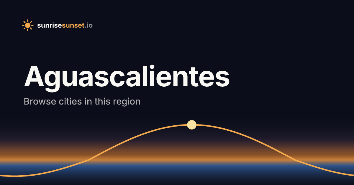Sunrise and Sunset Times in Aguascalientes