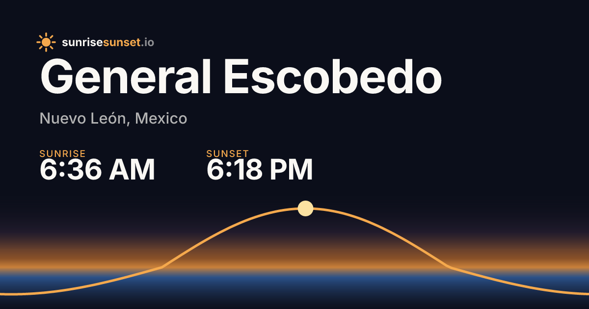 General Escobedo, NLE Sunrise & Sunset Times