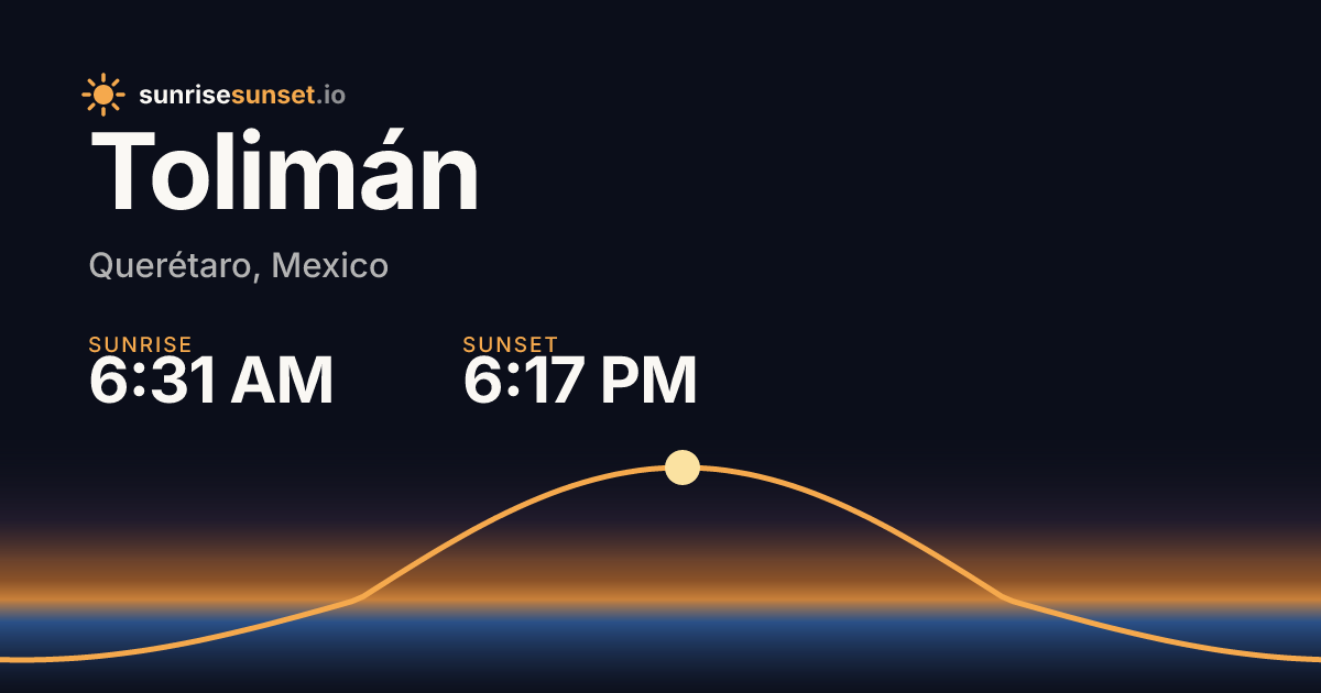Tolimán, QUE Sunrise & Sunset Times with Golden Hour & Moon