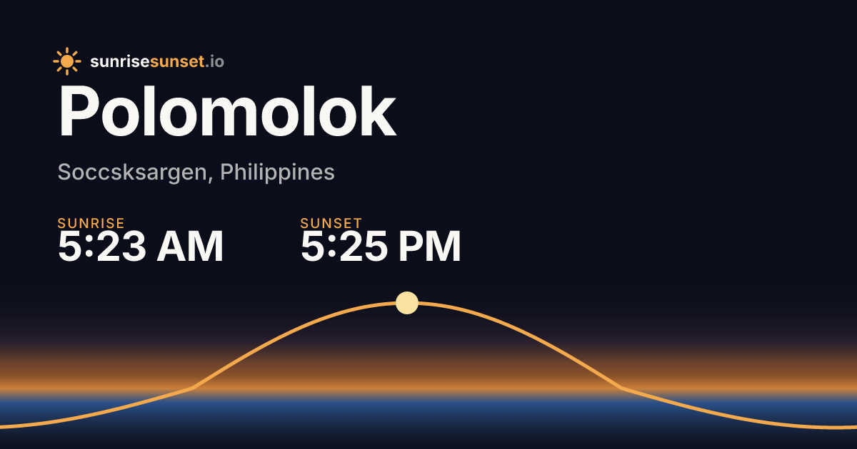 Polomolok, Philippines Sunrise & Sunset Times