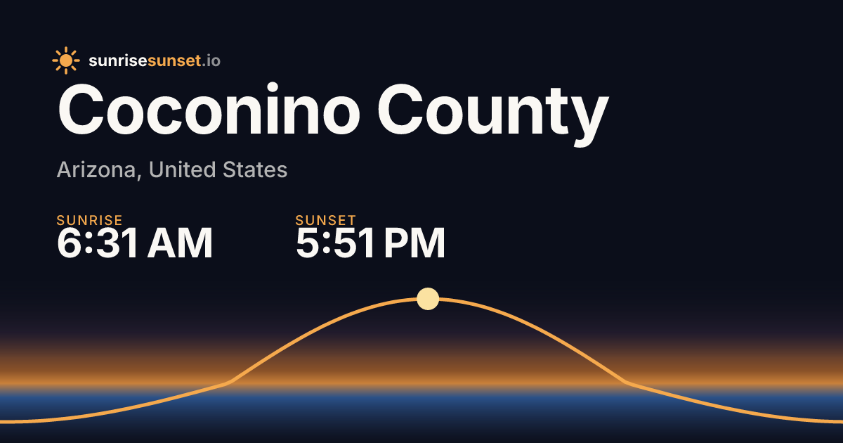 Coconino County, AZ Sunrise & Sunset Times with Golden Hour
