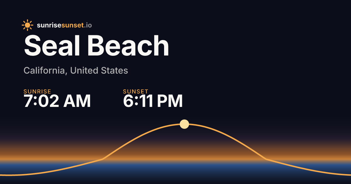 Seal Beach, CA Sunrise & Sunset Times with Golden Hour