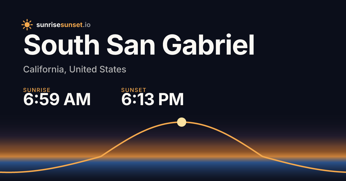 South San Gabriel, CA Sunrise & Sunset Times