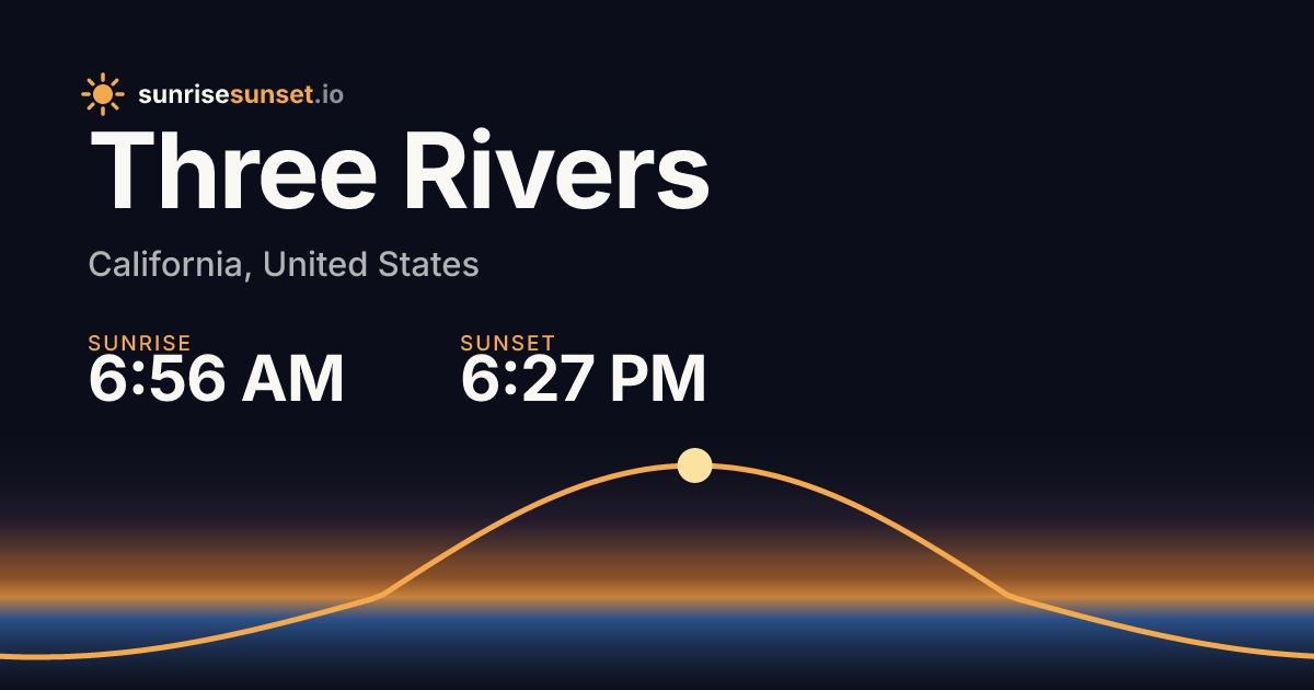 Three Rivers, CA Sunrise & Sunset Times with Golden Hour