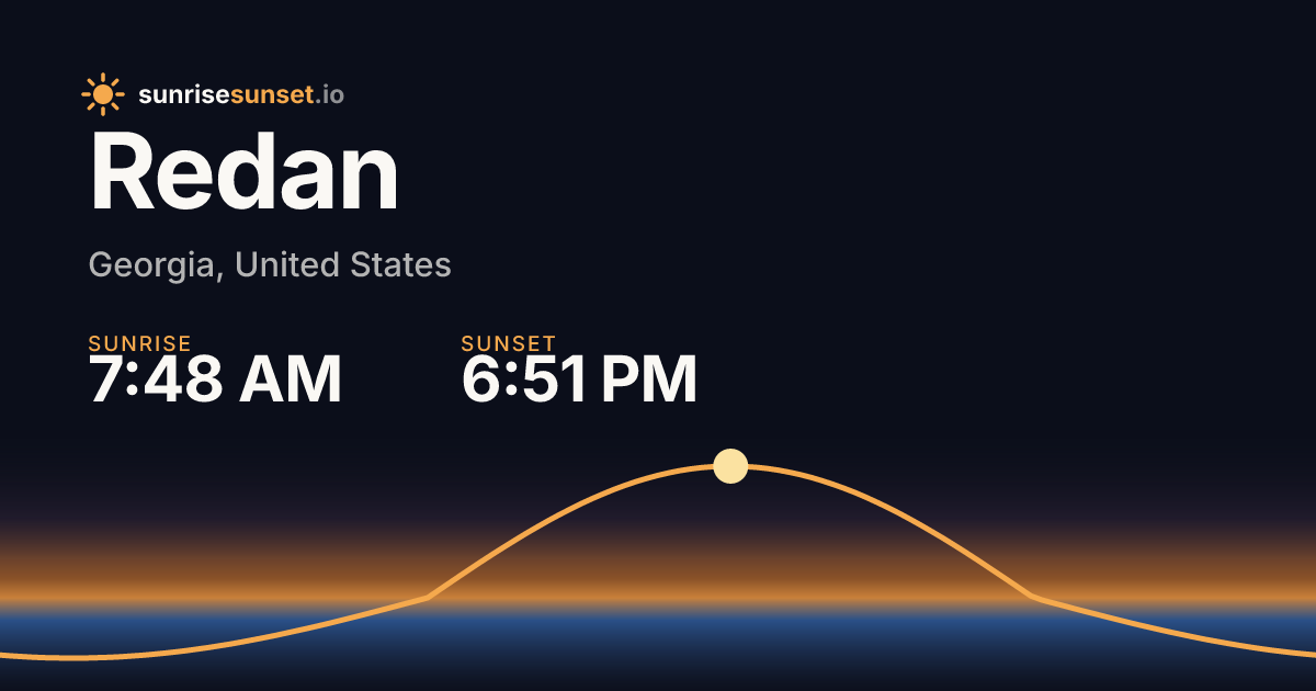Redan, GA Sunrise & Sunset Times with Golden Hour & Moon