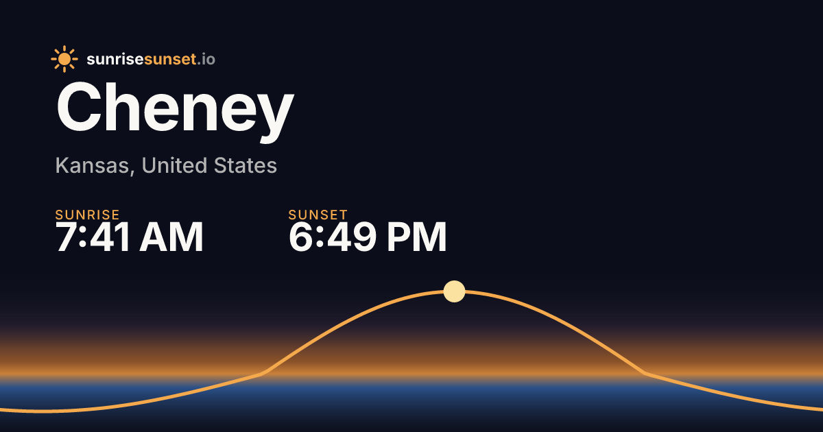 Cheney, KS Sunrise & Sunset Times with Golden Hour & Moon