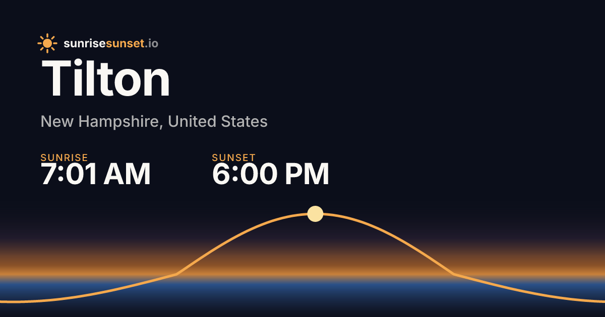Tilton, NH Sunrise & Sunset Times with Golden Hour & Moon